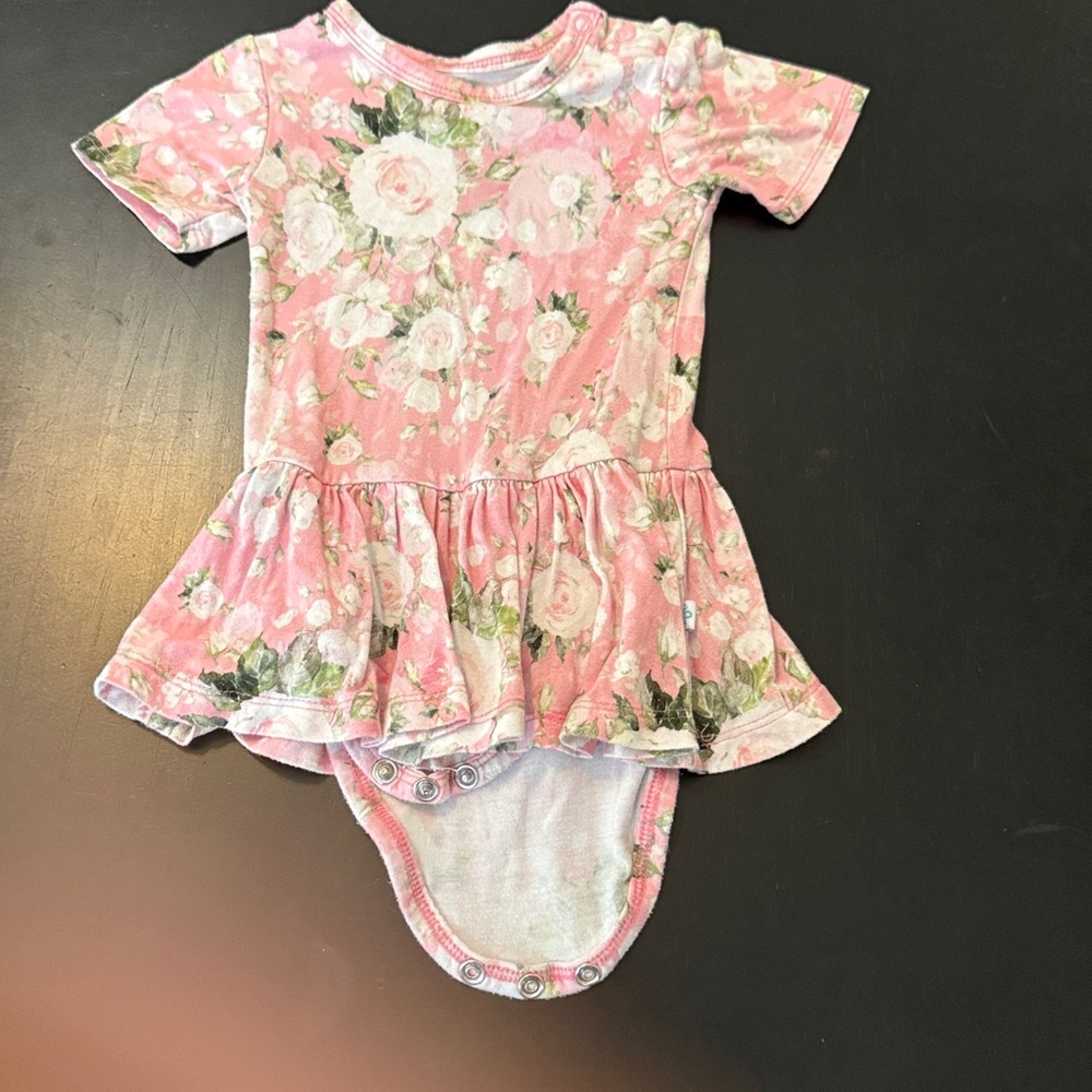 Posh Peanut Pink Floral Kids Dress